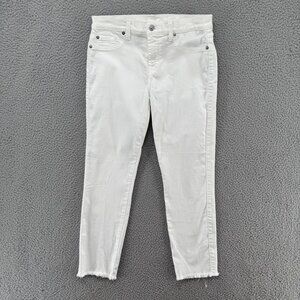 7 For All Mankind Women's White Ankle Jeans